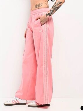 Adidas Originals [M] Summer Glow Wide Leg Semi Pink Spark Track Pants KC0676